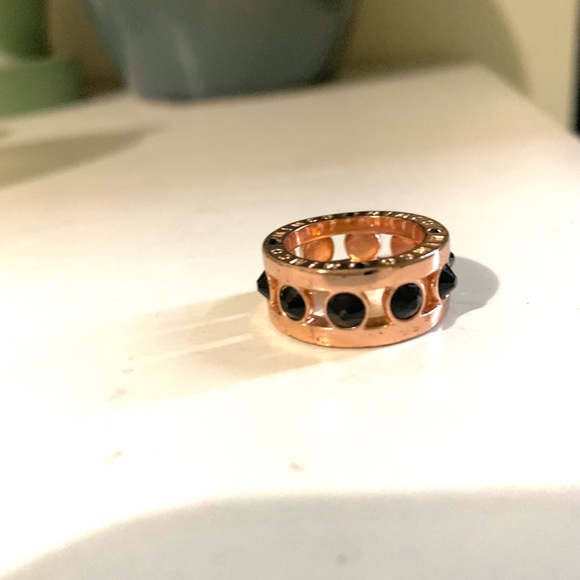 MIMCO Rose Gold Toned Black Studded Ring - Picture 4 of 6